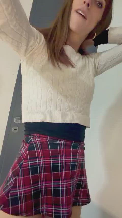 Are you down to suck my girl cock in the school bathroom?