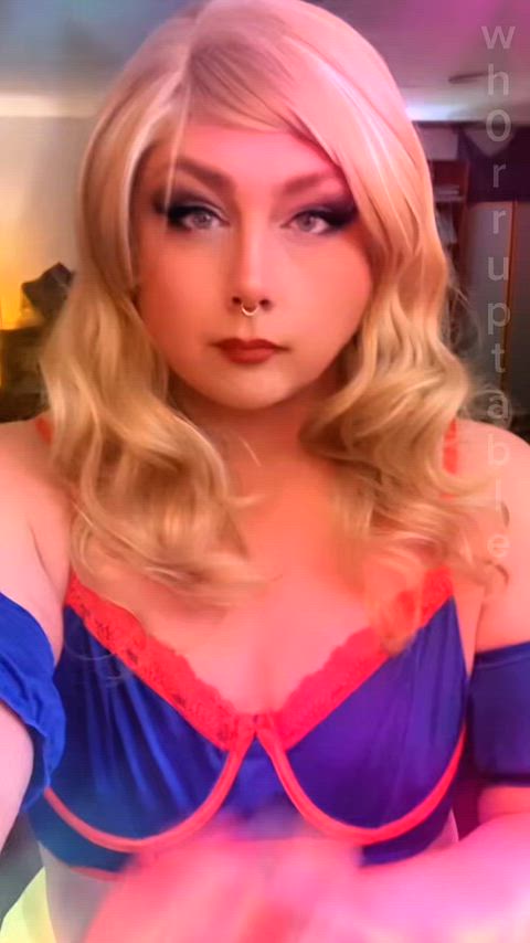 Blonde Cosplay Ts Lingerie — amateur