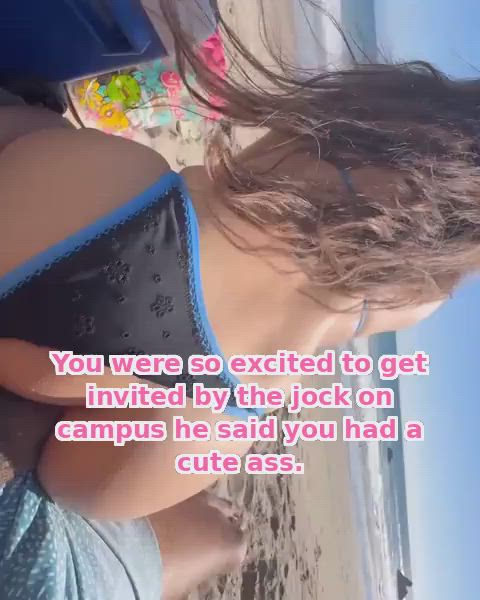 Jocks don't waste time — sissy caption