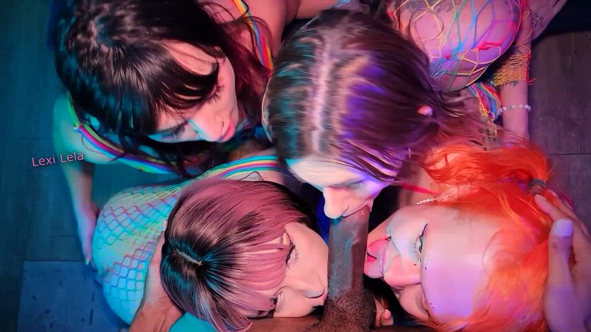 Got the whole harem wearing rainbows for pride month! 🏳️‍🌈 Who else is proud to be a slut?