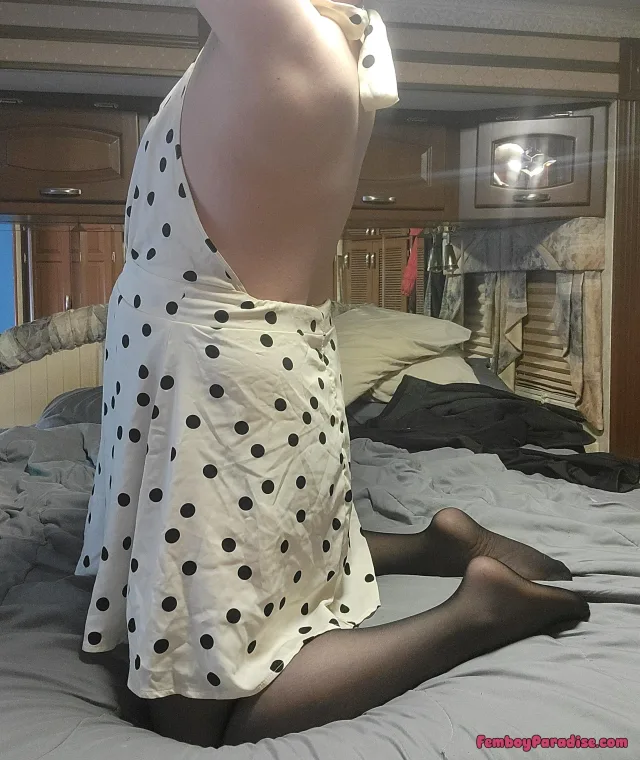 Backless polka dots — crossdressing