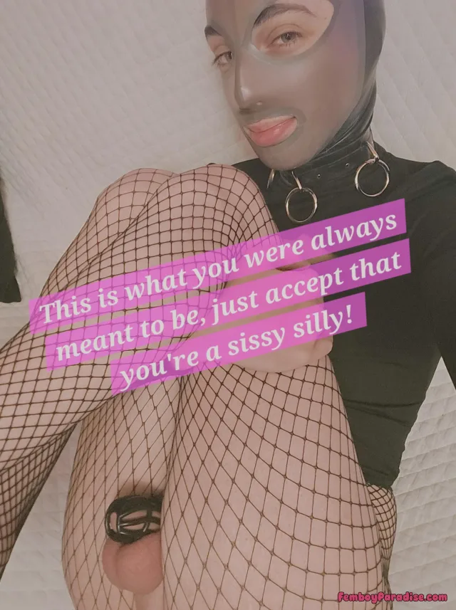 There's something about a cute doll all locked up 🔒 — sissy caption