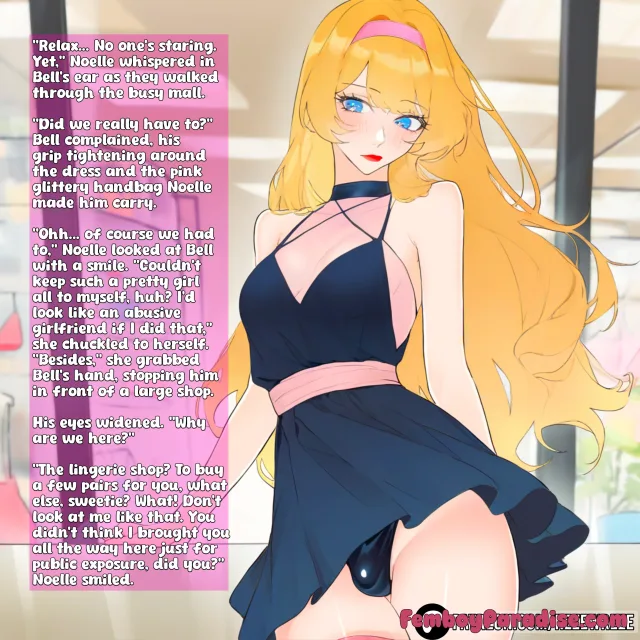 Public Outing and Lingerie Shopping — sissy caption