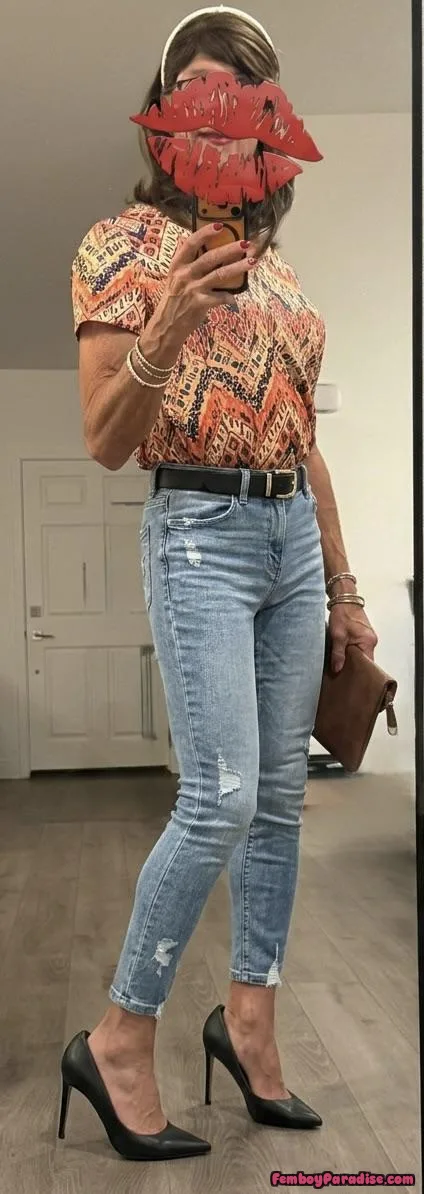 Skinny jeans and heels — crossdressing