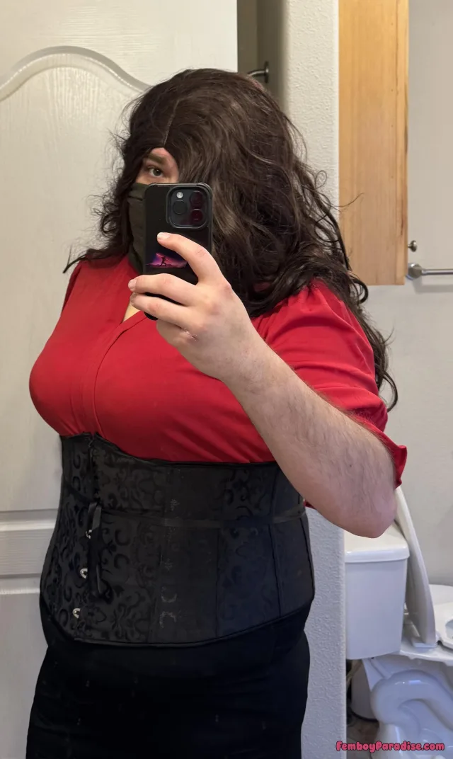 Try on of a new top accidentally cosplayed as the secretary from powerpuff girls — crossdressing