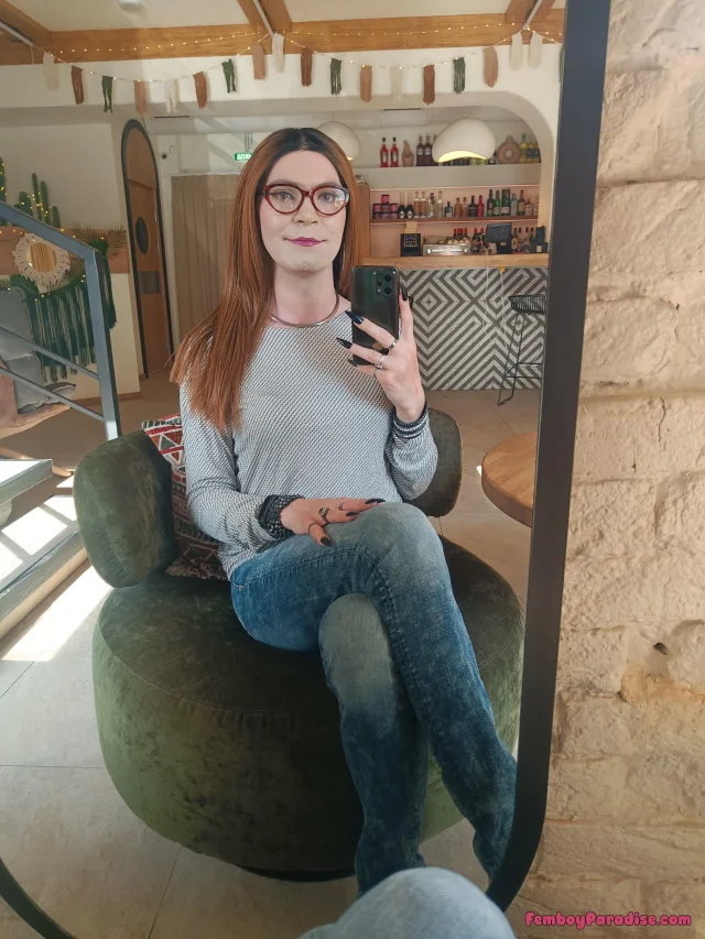 Waiting for my drink — crossdressing