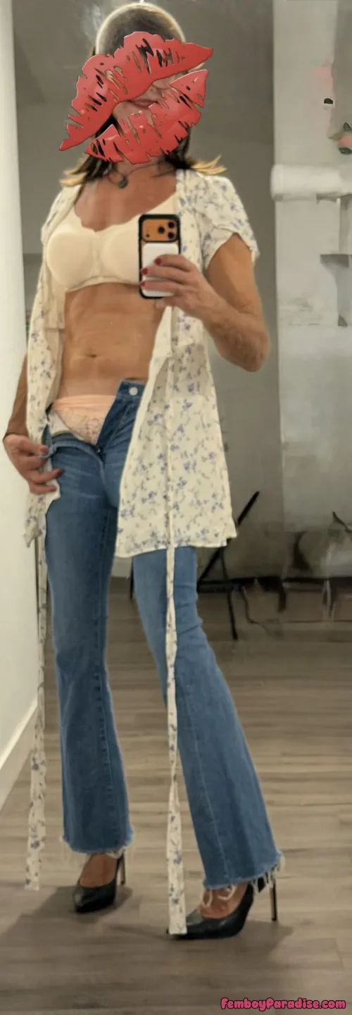 Jeans and heels