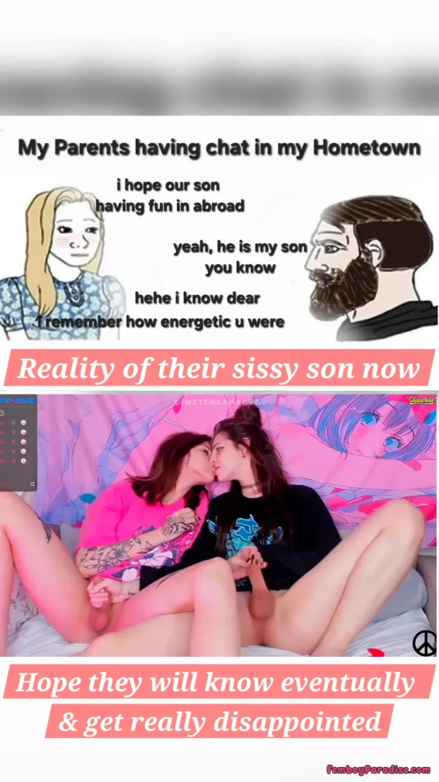 Their sissy son only doing friendship with other sissies — sissy caption