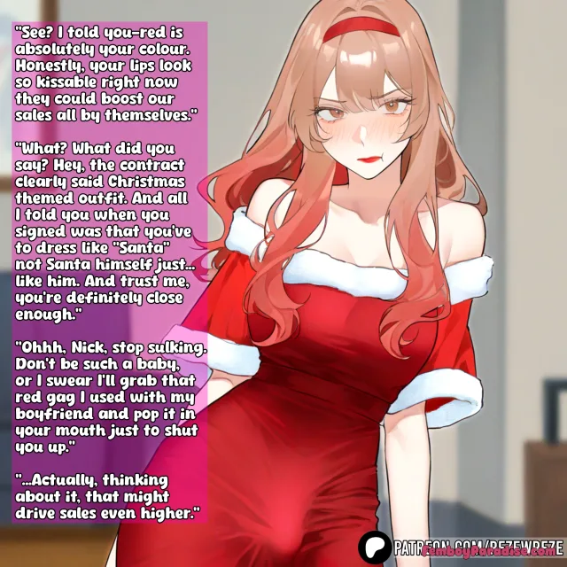 Just Like Santa - Feminization Caption — sissy caption