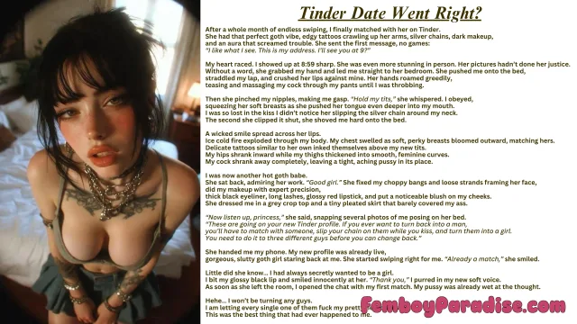 Tinder Date Went Right? — sissy caption