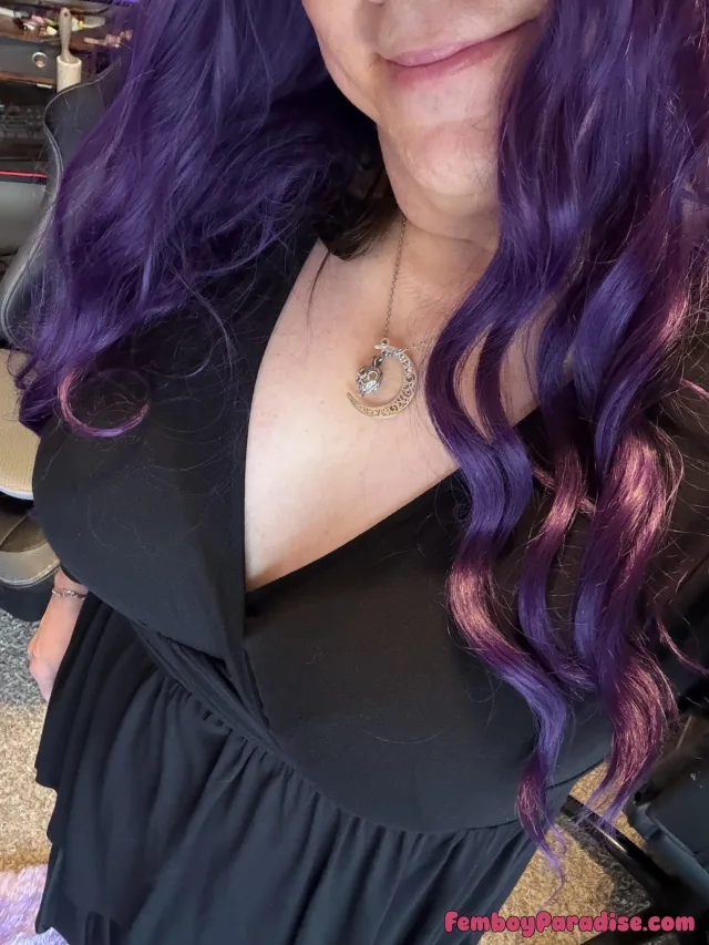 Feeling cute in black and purple — crossdressing